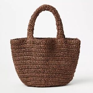 NWT Loft Raffia Bag Brown Chocolate